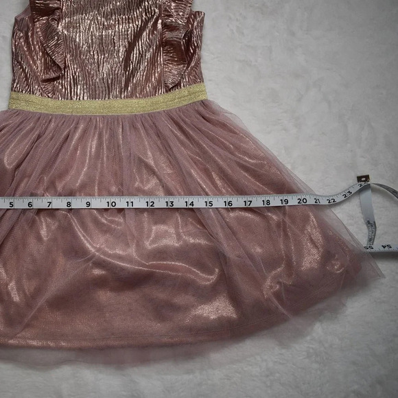 Nannette Kids Pink Dress Metallic Sz 6X Sparkly Tulle Party Princess Ballerina - Picture 14 of 16